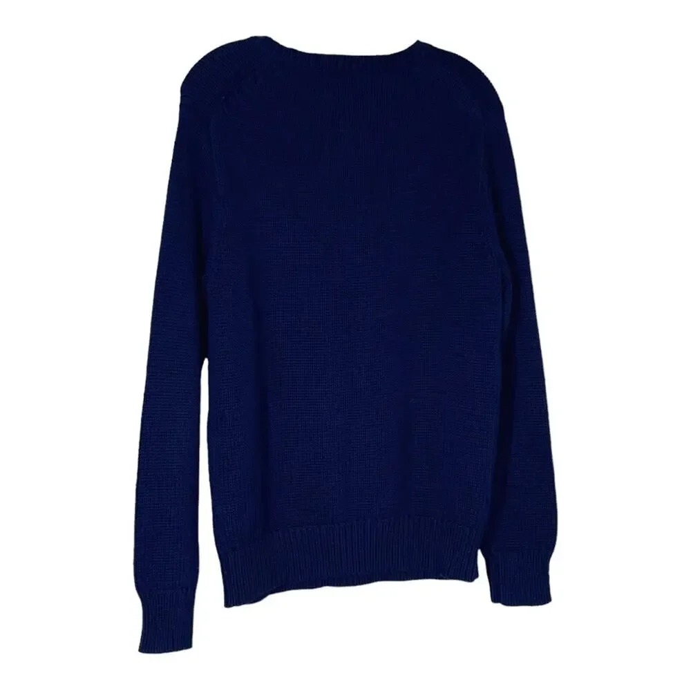 J. Crew Cotton Cable Knit Anchor Nautical Sweater